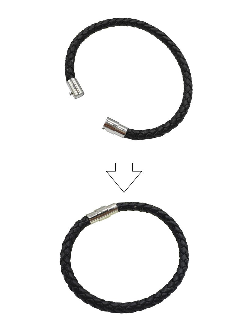 MOAMUN 20PCS Cord End Caps for Jewelry Making, Magnetic Clasps for Leather with Locking Leather Rope Necklace/Bracelet Buckle(Silver+Gold 3mm) - Image 5